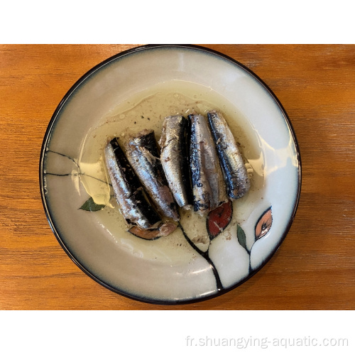 Sardines en conserve ovales en gros dans l&#39;huile végétale 125g